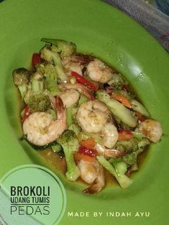 Foto resep Brokoli udang tumis pedas