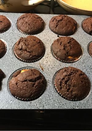 Vaníliapudingos csokis muffin recept fotója