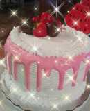Pastel de fresa con crema