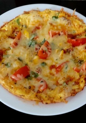 A picture of My Chorizo Omelette with Cheese and herbs 🤗.