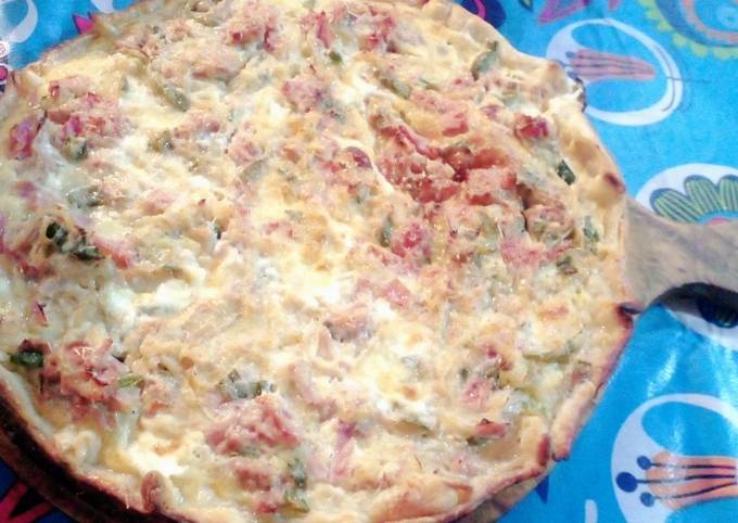 Exquisita Tarta De Cebollas Morrón Queso Atún Y Jamón 😍🤤 Receta De