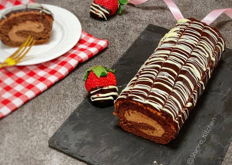 Chocolate Swiss Roll cake