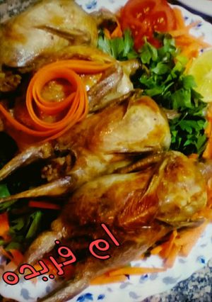 صورة لوصفة السمان المحشي ارز بالكبد والقوانص