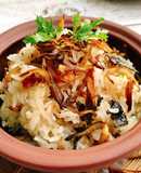 Cơm chiên nấm rong biển (cơm chiên cá mặn chay)