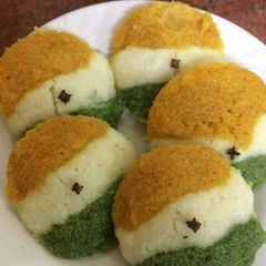 A picture of Tricolour Idli.