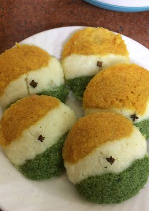 A picture of Tricolour Idli.