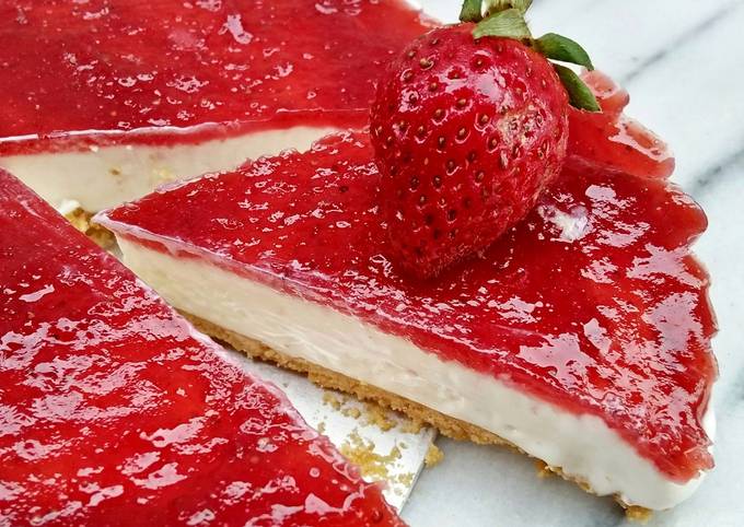 Resep Strawberry Cheesecake Unbaked oleh Dilla Wahab Cookpad