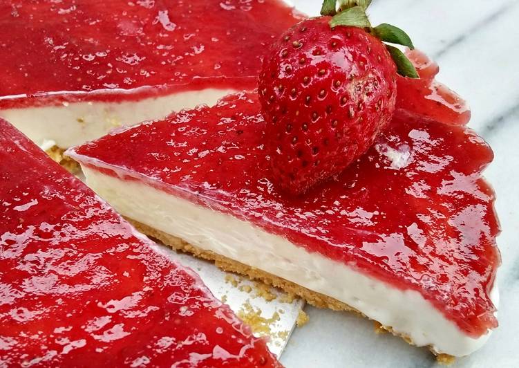 Cara Gampang Membuat Strawberry Cheesecake Unbaked yang Lezat