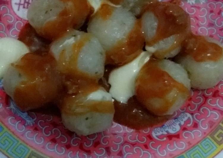 Easiest Way to Make Homemade Cilok isi keju saus BBQ
