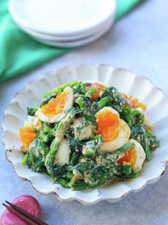 A picture of Spinach and Egg Sesame Mayo Salad.