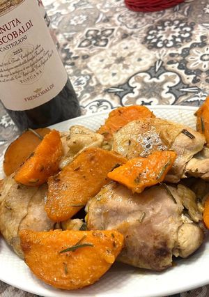 Foto di Patate Dolci con Arrosto di Pollo