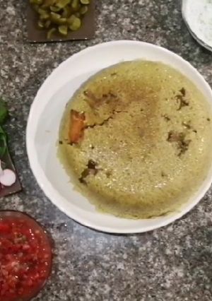 صورة لوصفة مقلوبة الزهرة والباذنجان باللحمة 😋😋