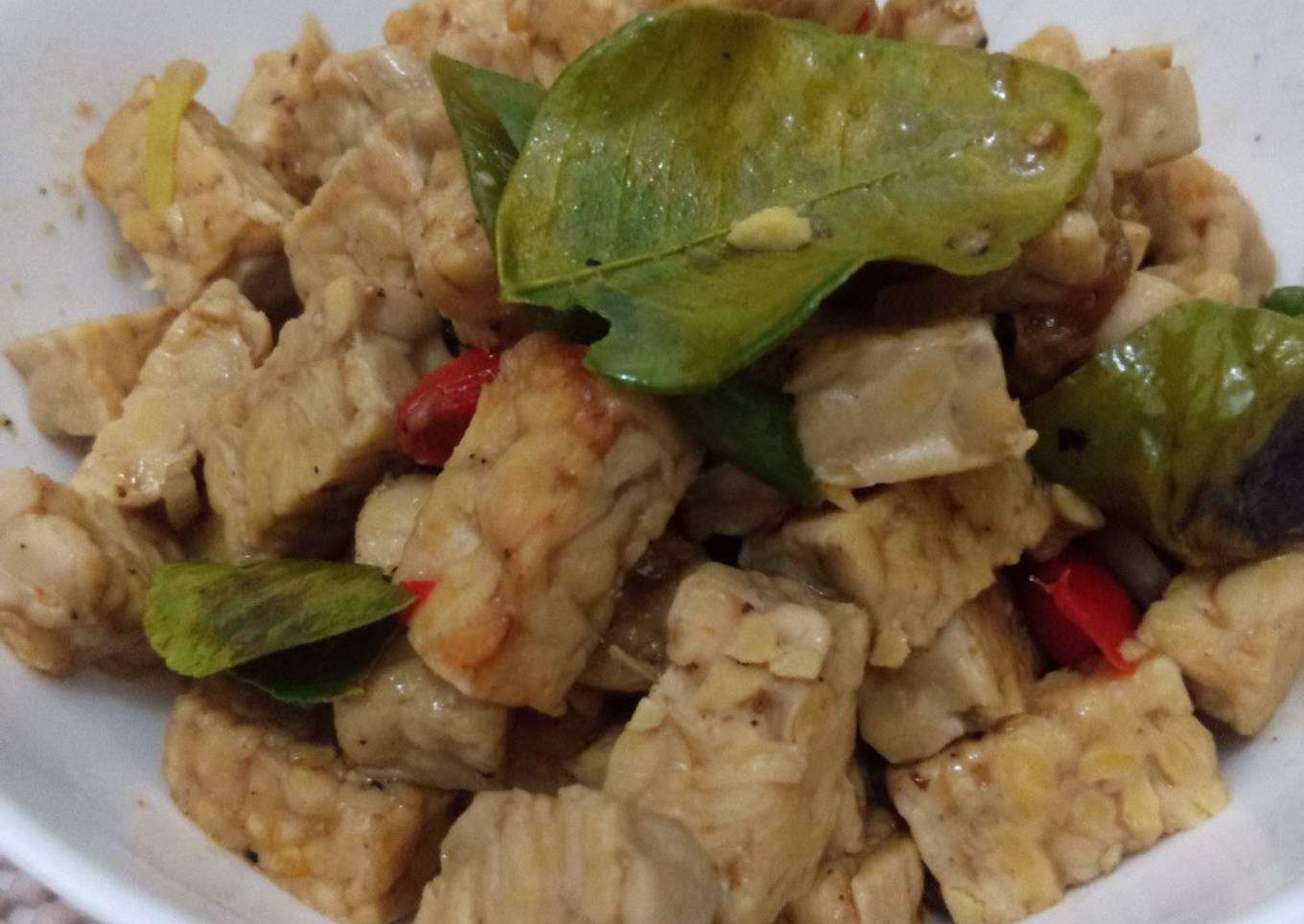 Tumis Tempe Daun jeruk