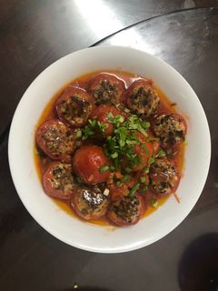 Hình của món Cà chua nhồi thịt.