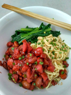 Foto resep Mie Wonton Ayam Jamur Saus BBQ Charsiu
