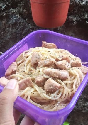 Foto resep Spaghetti Aglio Olio Chicken Enak dan Mudah