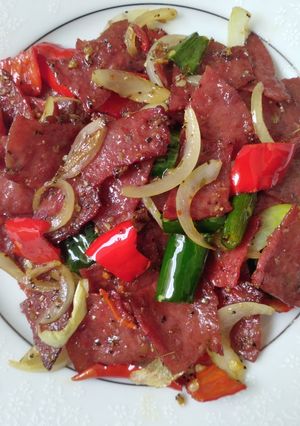 Foto resep Sauteed Paprika with ham