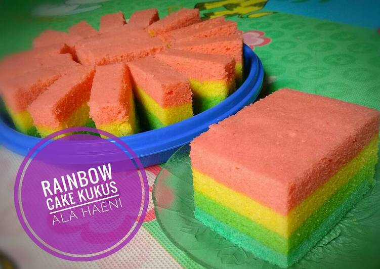 Bagaimana Menyiapkan 🌈Rainbow Cake Kukus/Bolu Kukus Pelangi🌈 yang Lezat Sekali