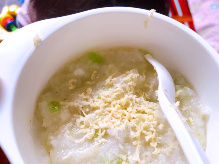 Bagaimana Membuat Bubur nasi tim ikan dori 9m+ ghaniaars yang Sempurna