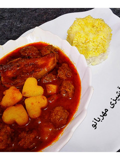 عکسی از دستور خورشت بادمجان با گوشت قلقلی