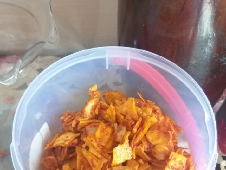 Langkah Gampang Membikin Resep Keripik singkong manis pedas yang Uenak Anti Ribet, Lezat