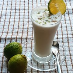 A picture of Gondhoraj Ghol (Bengali Style Kaffir Lime Buttermilk).