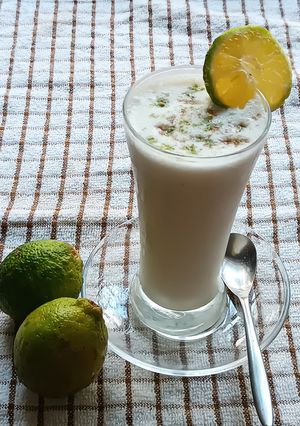 A picture of Gondhoraj Ghol (Bengali Style Kaffir Lime Buttermilk).