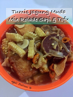 Foto resep Tumis Jagung Muda mix Rolade Sapi & Tofu
