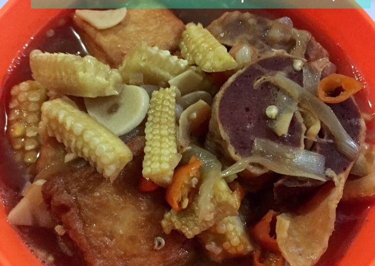 Tumis Jagung Muda mix Rolade Sapi & Tofu