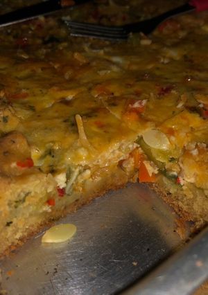 Una foto de Tarta de zapallito y verduras