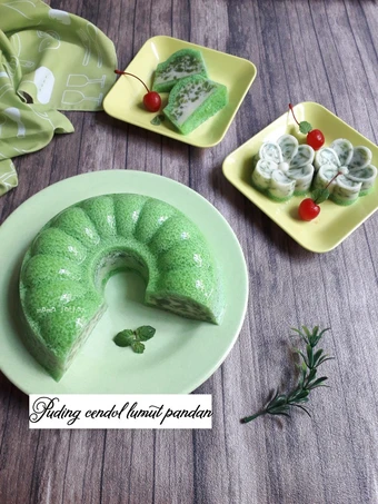 Langkah Gampang Membikin Resep Puding cendol lumut pandan yang Uenak Anti Ribet, Menggugah Selera