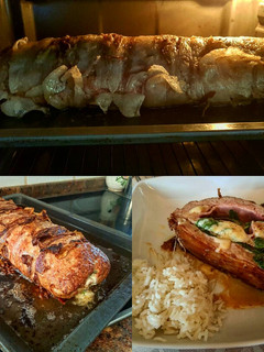 Una foto de Rollo de carne relleno con jamón queso y espinaca