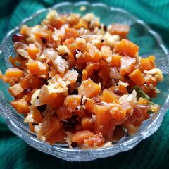 A picture of Carrot Stir fry Poriyal.