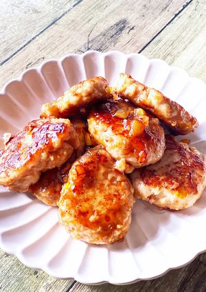 A picture of Teriyaki Chicken Meatballs with Corn.