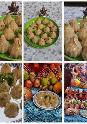 A picture of Rava decicated coconut dry fruits  modak.