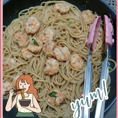 A picture of Garlicky Shrimp Pasta.