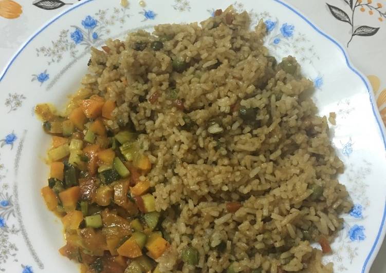 Easiest Way to Prepare Speedy Vegetable fried rice and vegetable stew