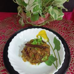 A picture of Kumror / Pumpkin Bhorta Bengali Style.