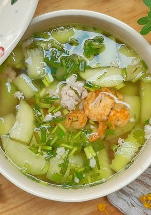 Hình của món Canh bí xanh tôm khô thịt xay.