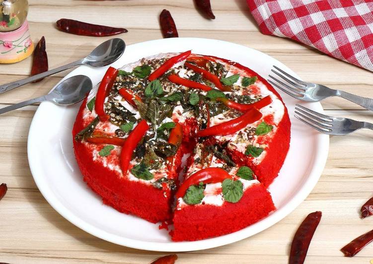 Red Velvet Rava Dhokla