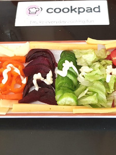 A picture of My Rainbow Fresh Cheese and Ham Salad. 😙.