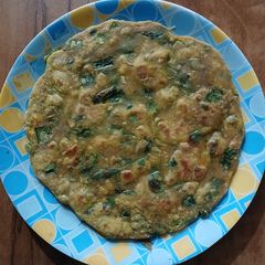 Spring onion & Methi masala paratha A picture of Spring onion & Methi masala paratha.