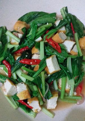 Foto resep Oseng sawi tahu
