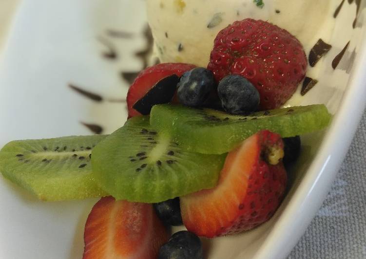 Recipe of Ultimate Blueberry vanilla ice cream with fruit mix