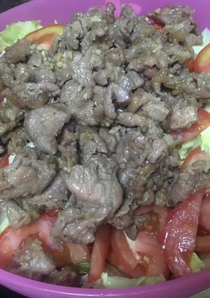 Hình của món Thịt bắp bò trộn dầu dấm salat.