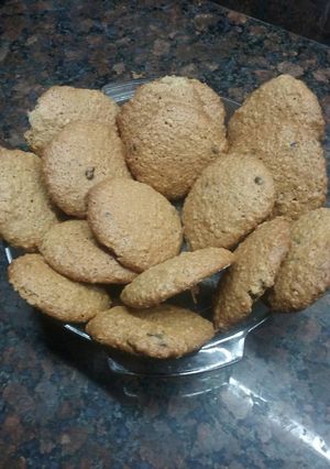 Una foto de Galletas de avena con chispas y nueces