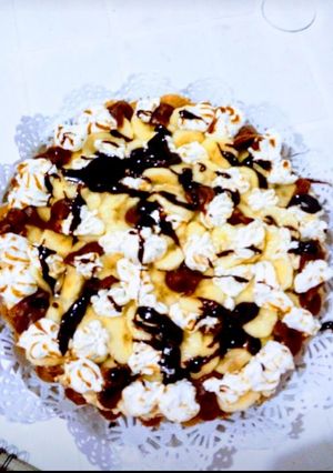 Una foto de Tarta banana Split