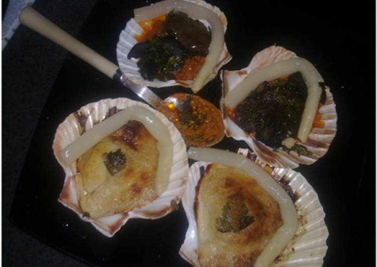 Viéiras gratinadas con rovellones