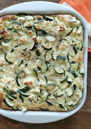 Une photo de Clafoutis salés : courgettes et feta