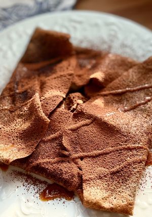 Une photo de 💚 Galette de sarrasin à la banane et au chocolat